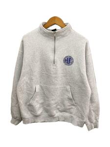 HUF◆トップス/L/コットン/WHT/無地/114910/ハーフジップ