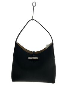 LONGCHAMP◆ハンドバッグ/レザー/BLK