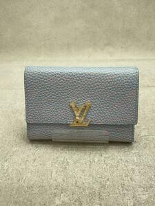 LOUIS VUITTON◆ポルトフォイユ・カプシーヌコンパクト3つ折り財布/レザー/BLU/無地/レディース/M83361