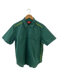 Supreme◆21SS/Logo Rib S/S Work Shirt/M/コットン/GRN//