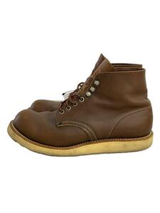 RED WING◆レースアップブーツ/プレーントゥ/6インチ/US8/BRW/レザー/54362//