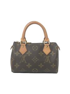 LOUIS VUITTON◆ミニ・スピーディ_モノグラムキャンバス/PVC/BRW/持ち手切れ込み/ショルダー紐欠品///