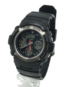 CASIO◆クォーツ腕時計・G-SHOCK/デジアナ/ラバー/BLK/BLK//