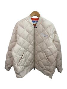 FIRST DOWN◆QUILTED BOMBER JKT/ダウンジャケット/L/ポリエステル/BEG/F342577//