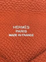 HERMES◆カルヴィ・デュオ/コインケース/カードケース/レザー/ORN/無地/レディース//_画像3