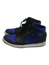 NIKE◆AIR JORDAN 1 MID/BLACK/BLUE/ハイカットスニーカー/25.5cm/PVC/554724-068//_画像1