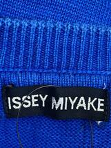 ISSEY MIYAKE◆ヘンリーネック半袖セーター(薄手)/M/コットン/BLU/ME41KM001//_画像3