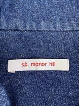s.k. manor hill◆長袖ワークシャツ/M/コットン/BLU/無地_画像3