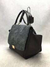 CELINE◆trapeze/トラペーズ/ボア/2WAYハンドバッグ/レザー/BRW/使用感有//2WAYショルダーバッグ_画像2