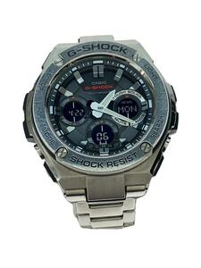 CASIO◆ソーラー腕時計・G-SHOCK/デジアナ/ステンレス/SLV/SLV/SS