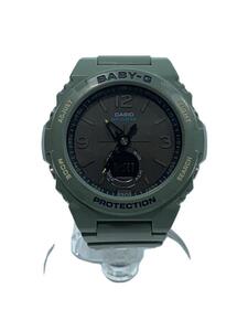 CASIO◆クォーツ腕時計・Baby-G/デジアナ/GRY/KHK/BGA-260-3AJF/カーキー