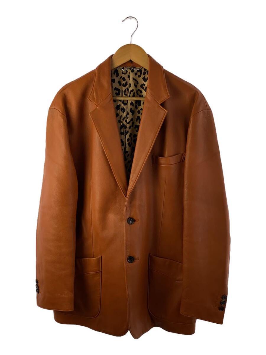WACKO MARIA◆裏地レオパード/22fw/テーラードジャケット/L/羊革/BRW