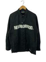 NEIGHBORHOOD◆長袖シャツ/L/コットン/BLK/232SPNH-SHM04/CI PRINT SHIRT LS_画像1