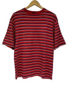 LENO◆Tシャツ/O/コットン/RED/ボーダー/H2001-CS004