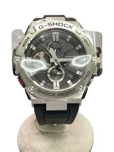 CASIO◆ソーラー腕時計・G-SHOCK/アナログ/SLV/BLK