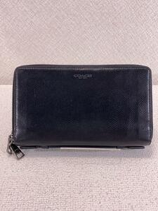 COACH◆長財布/-/BLK/無地/メンズ/F93509