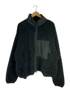 YOKE◆3G KNIT FLEECE BLOUSON/フリースジャケット/M/ウール/BLK/無地/YK19AW0059B