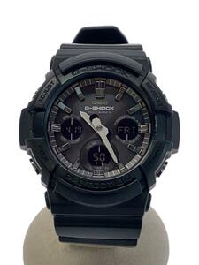 CASIO◆ソーラー腕時計・G-SHOCK/デジアナ/ラバー/BLK/BLK