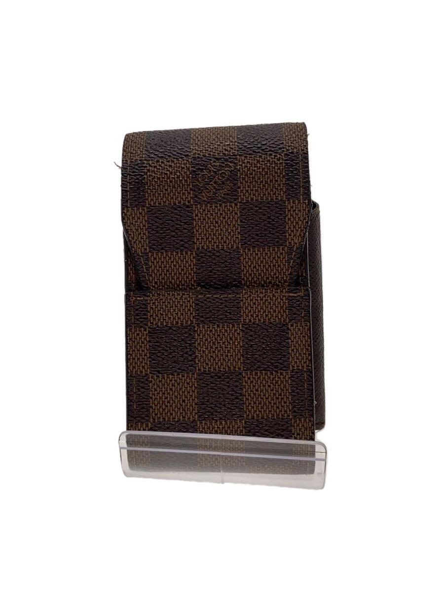 LOUIS VUITTON◆エテュイ・シガレット_ダミエ・エベヌ_BRW/PVC/BRW/メンズ