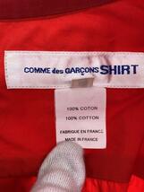 COMME des GARCONS SHIRT◆長袖シャツ/M/コットン/レッド/無地/バイカラー/コムデギャルソンシャツ_画像4