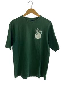 STUSSY◆OLD STUSSY/90s/紺タグ/8ボール/USA製/Tシャツ/L/緑/プリント/グッドフェード/