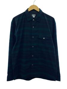 THE NORTH FACE◆L/S STRETCH FLANNEL SHIRT/L/ポリエステル/GRN