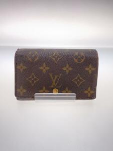 LOUIS VUITTON◆ポルト・モネ・ビエ・トレゾール_モノグラム・キャンバス_BRW/PVC/BRW/総柄/メンズ