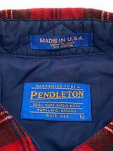 PENDLETON◆長袖シャツ/L/ウール/RED/チェック_画像3