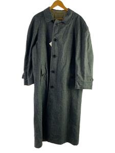  turn-down collar coat /38/ wool /GRY/ herringbone 