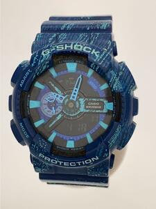 CASIO◆クォーツ腕時計・G-SHOCK/デジアナ/BLU/BLU