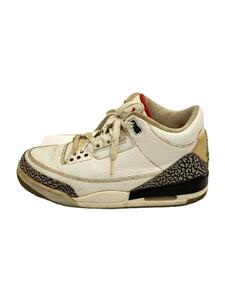 NIKE◆AIR JORDAN 3 RETRO/エアジョーダンレトロ/ホワイト/136064-105/27.5cm/WHT