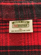 FIVE BROTHER◆長袖シャツ/XL/コットン/RED/オンブレCK_画像3