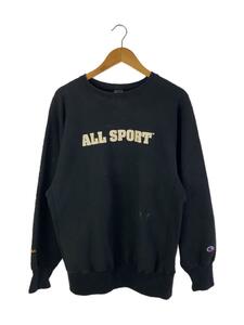 Champion◆スウェット/XL/コットン/BLK/リバースウィーブ/90s/USA製/ALL SPORT