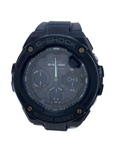 CASIO◆ソーラー腕時計・G-SHOCK/デジアナ/ラバー/GRY/BLK