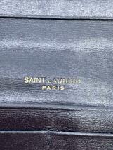 YVES SAINT LAURENT◆長財布/レザー/BLK/無地/レディース_画像3