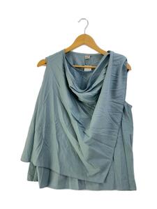 BASERANGE*DAHL TOP-RAW SILK/ no sleeve blouse /XS/ silk /BLU