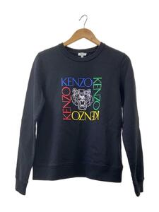 KENZO◆スウェット/M/コットン/ブラック/黒/ロゴ刺繍/F952SW7034Z7/TIGER/タイガー/クルーネッ