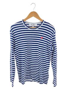 PLAY COMME des GARCONS◆21SS STRIPED T-SHIRT WITH SMALL RED HEART/L/コットン/AZ-T310