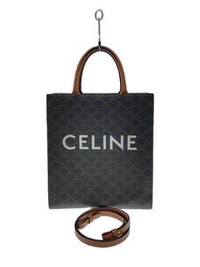 CELINE◆ショルダーバッグ/PVC/BRW/総柄/191542BZK.04LU/バーティカル カバ/内ポケッ