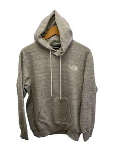 THE NORTH FACE◆BACK SQUARE LOGO HOODIE_バックスクエアロゴフーディ/M/ポリエステル/GRY/無地