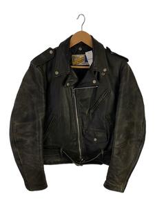 Schott* double rider's jacket /38/ leather /BLK/ plain /618/PERFECT/ sleeve Zip damage 