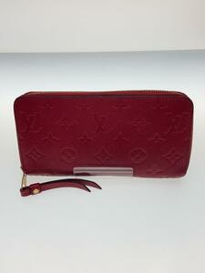 LOUIS VUITTON◆ジッピー・ウォレット_モノグラム・アンプラント_RED/レザー/RED/レディース