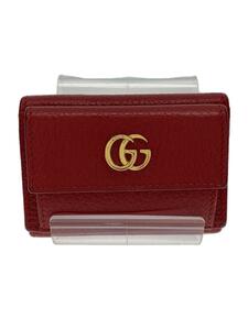 GUCCI◆3つ折り財布/レザー/RED/レディース/5232770416