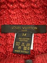LOUIS VUITTON◆ハーフジップセーター(厚手)/M/リネン/RED/レザーパッチ/色褪せ有_画像3