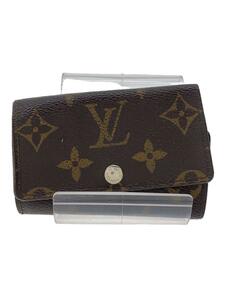 LOUIS VUITTON◆キーケース/レザー/BRW/総柄/メンズ/M61930/イニシャル入り・反り・汚れ