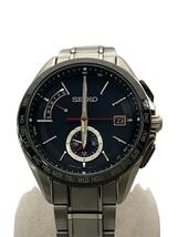 SEIKO◆SEIKO◆ソーラー腕時計/アナログ/-/BLK/SLV/8B63-0AB0//_画像1