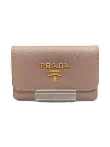 PRADA◆キーケース/レザー/BEG/無地/レディース/1PG004//