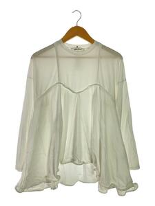 ENFOLD◆MEMORY-HEM PULLOVER/長袖カットソー/38/コットン/WHT/無地/300HS280-2790//