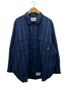 WTAPS◆長袖シャツ/2/コットン/NVY/無地/211GWDT-SHM01//