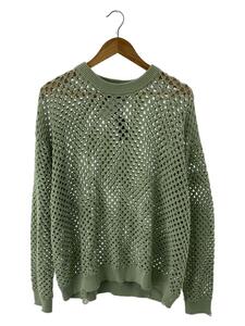 UNUSED◆セーター(薄手)/3/コットン/GRN/US2331/Crochet crewneck sweater